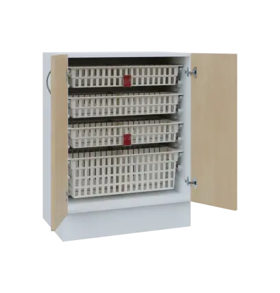 MBS - 65D2 spodní skříňka boxová, 2-dveřová, 908x654x600, korpus bílý, dvířka bříza světlá